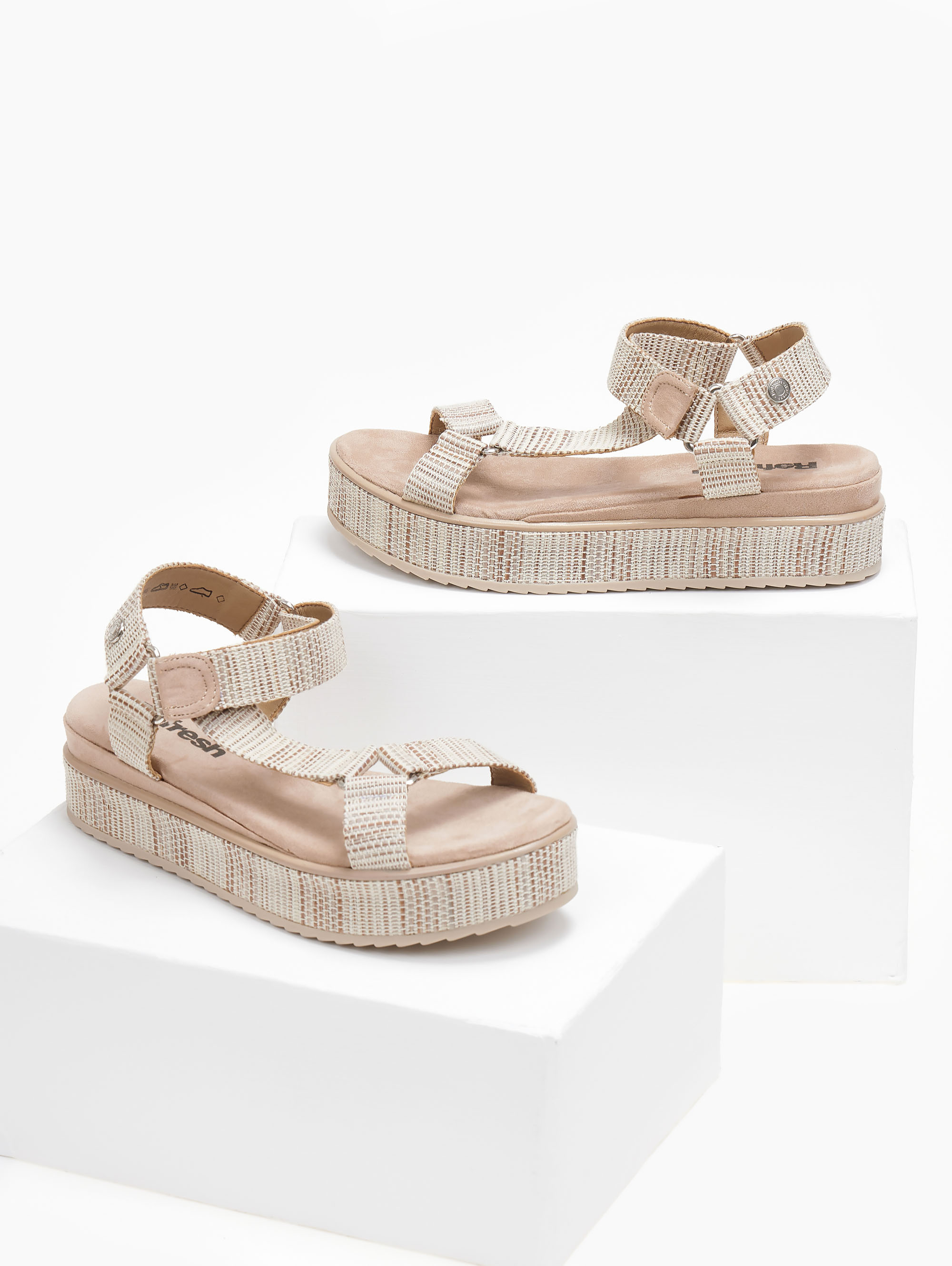 Flatforms υφασμάτινα με velcro Refresh 170813 – Τάουπε