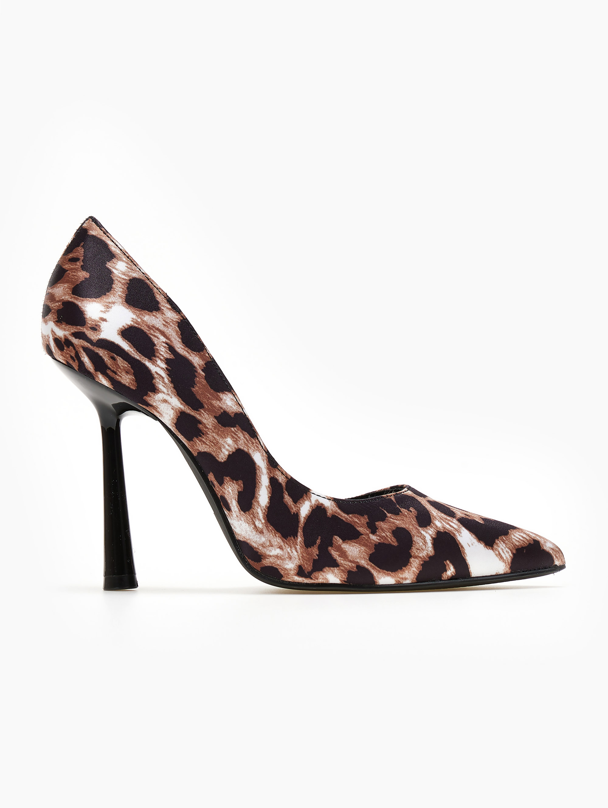 Γόβες μυτερές σατέν με άνοιγμα – Leopard