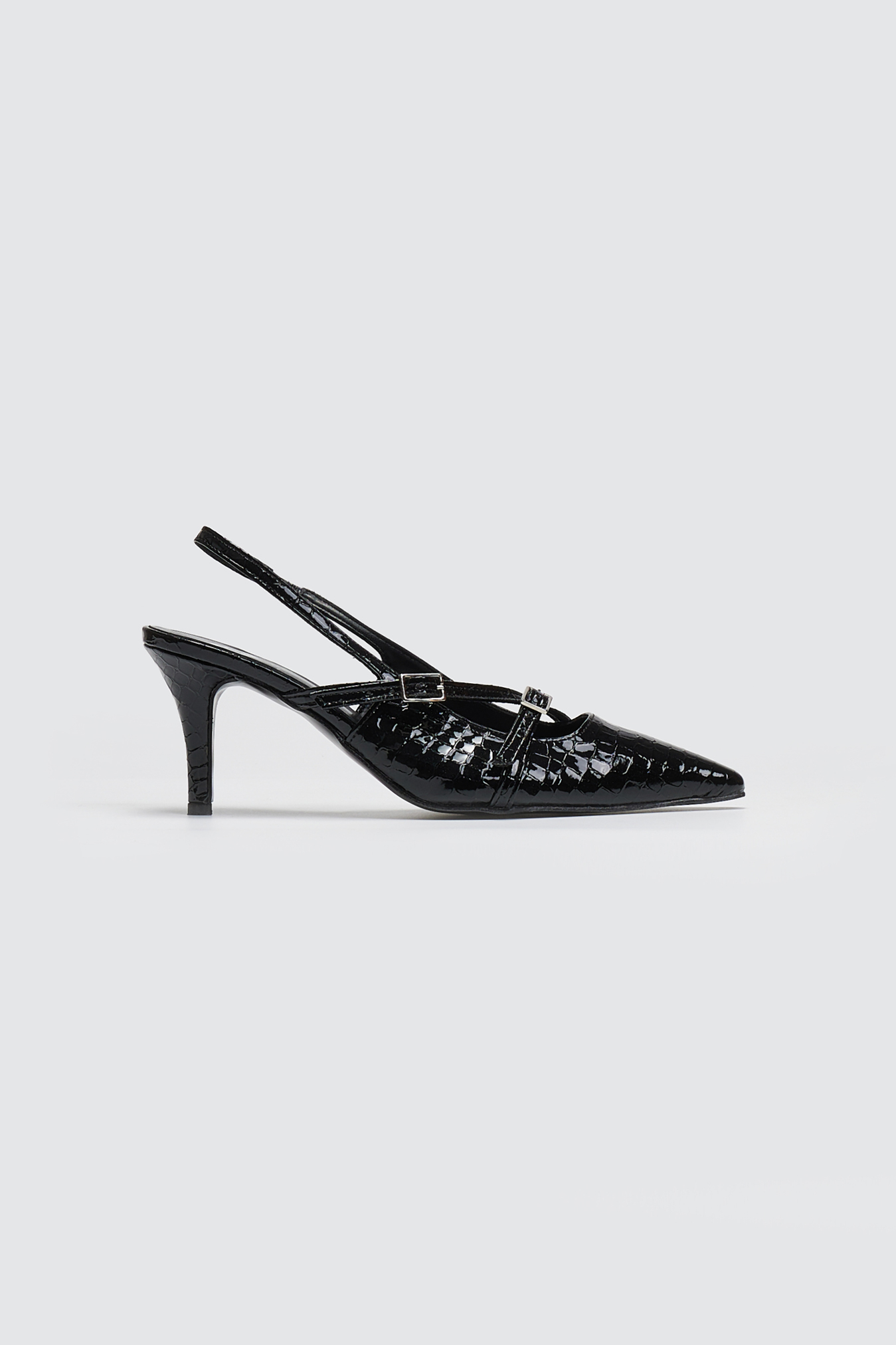 Γόβες μυτερές slingback λουστρίνι TFP - Μαύρο φωτογραφία