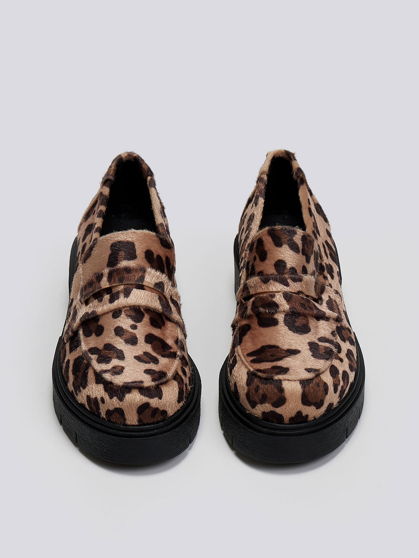 Loafers chunky από συνθετικό ponyskin με print Estil - Leopard φωτογραφία