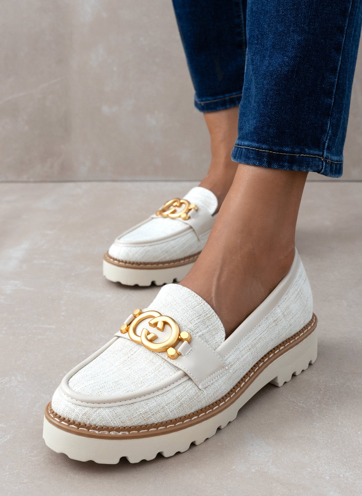 ERYNN Loafers chunky με αγκράφα ERYNN - Μπεζ