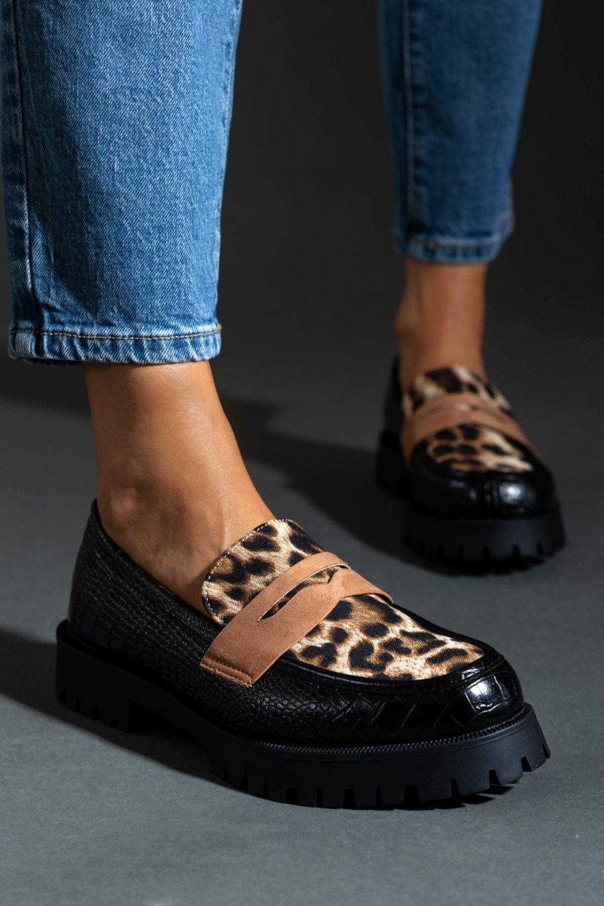 AZAREY Loafers chunky με print AZAREY - Μαύρο