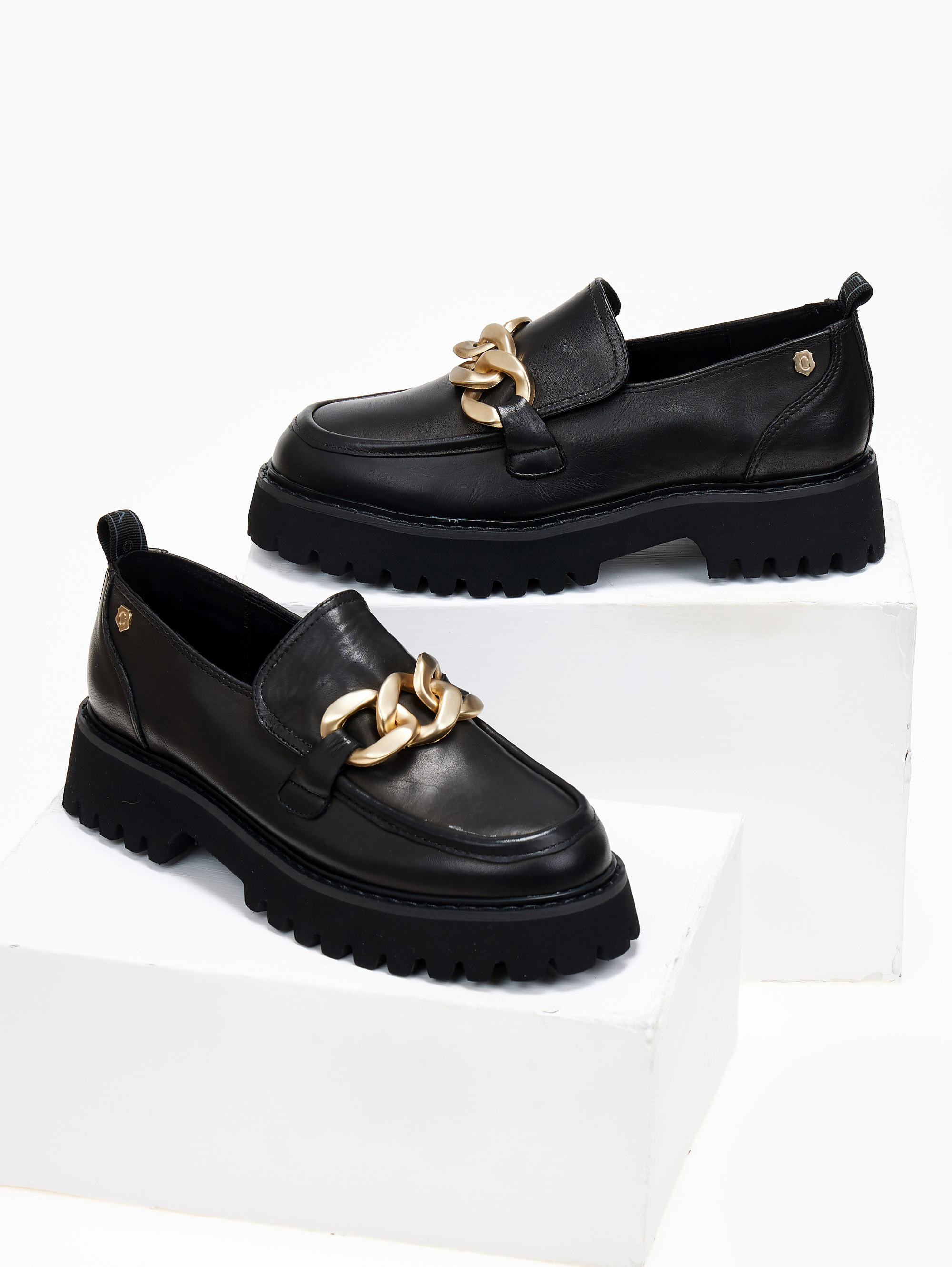 Loafers chunky δερμάτινα Carmela 161061 - Μαύρο φωτογραφία