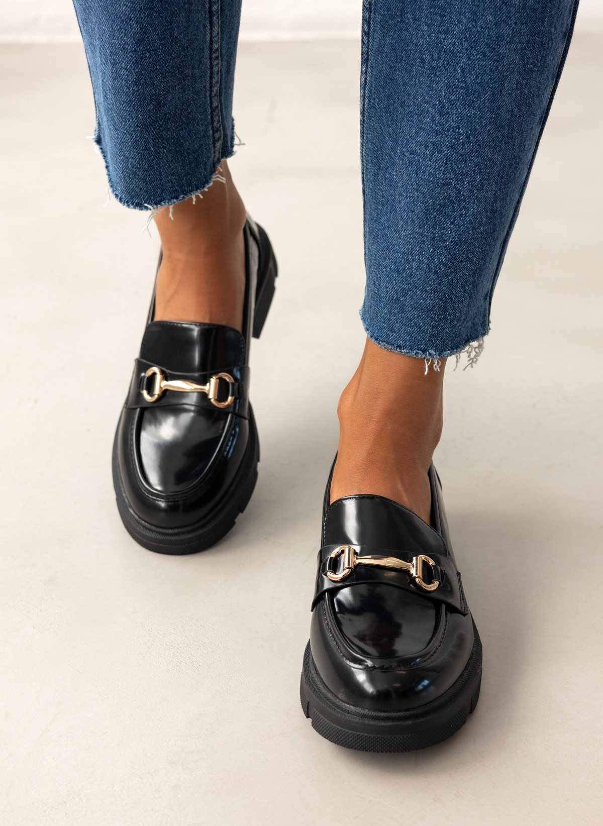 Loafers φλωρεντίκ με μεταλλικό στοιχείο - Μαύρο φωτογραφία