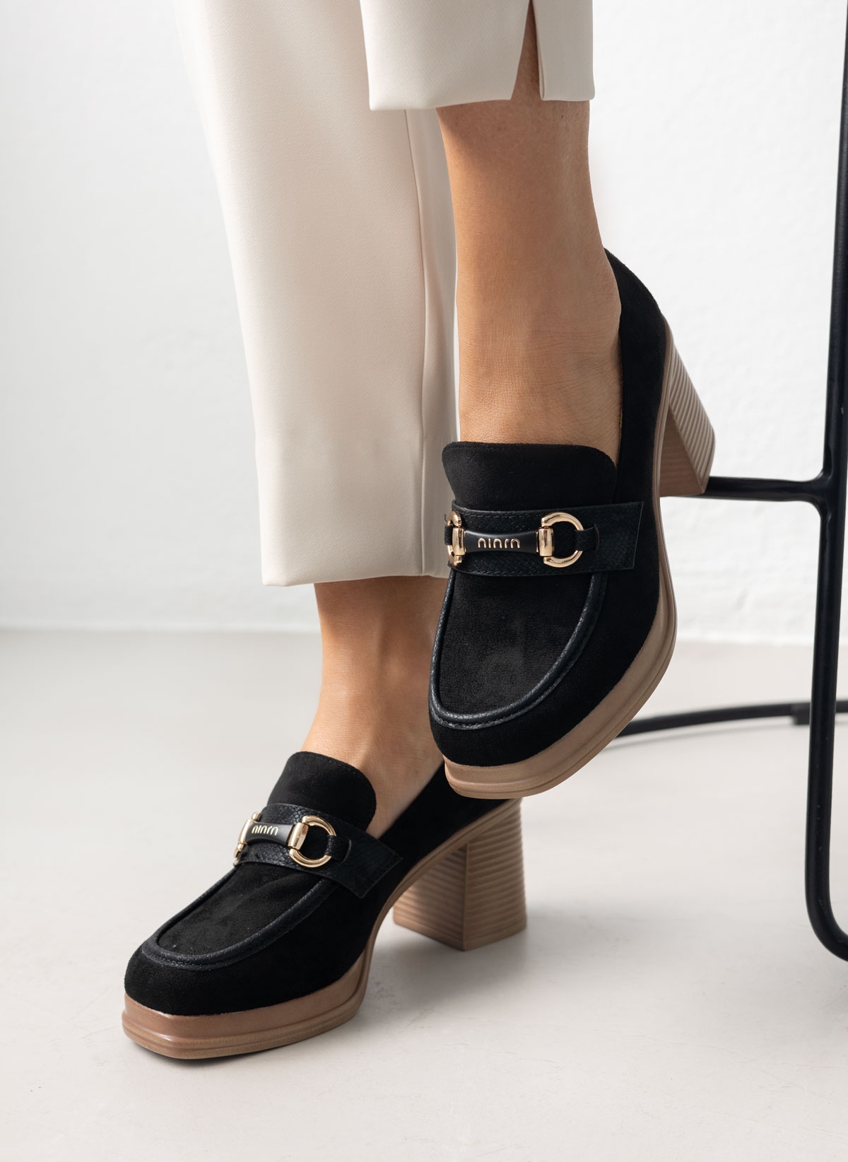 Sergio Todzi Loafers suede με τακούνι - Μαύρο