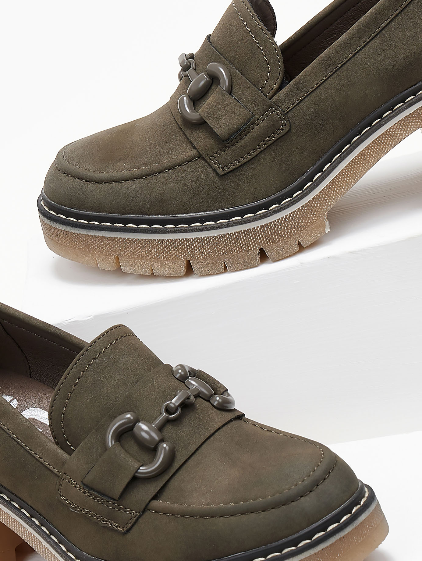 Loafers suede με τακούνι Refresh 171417 - Χακί φωτογραφία