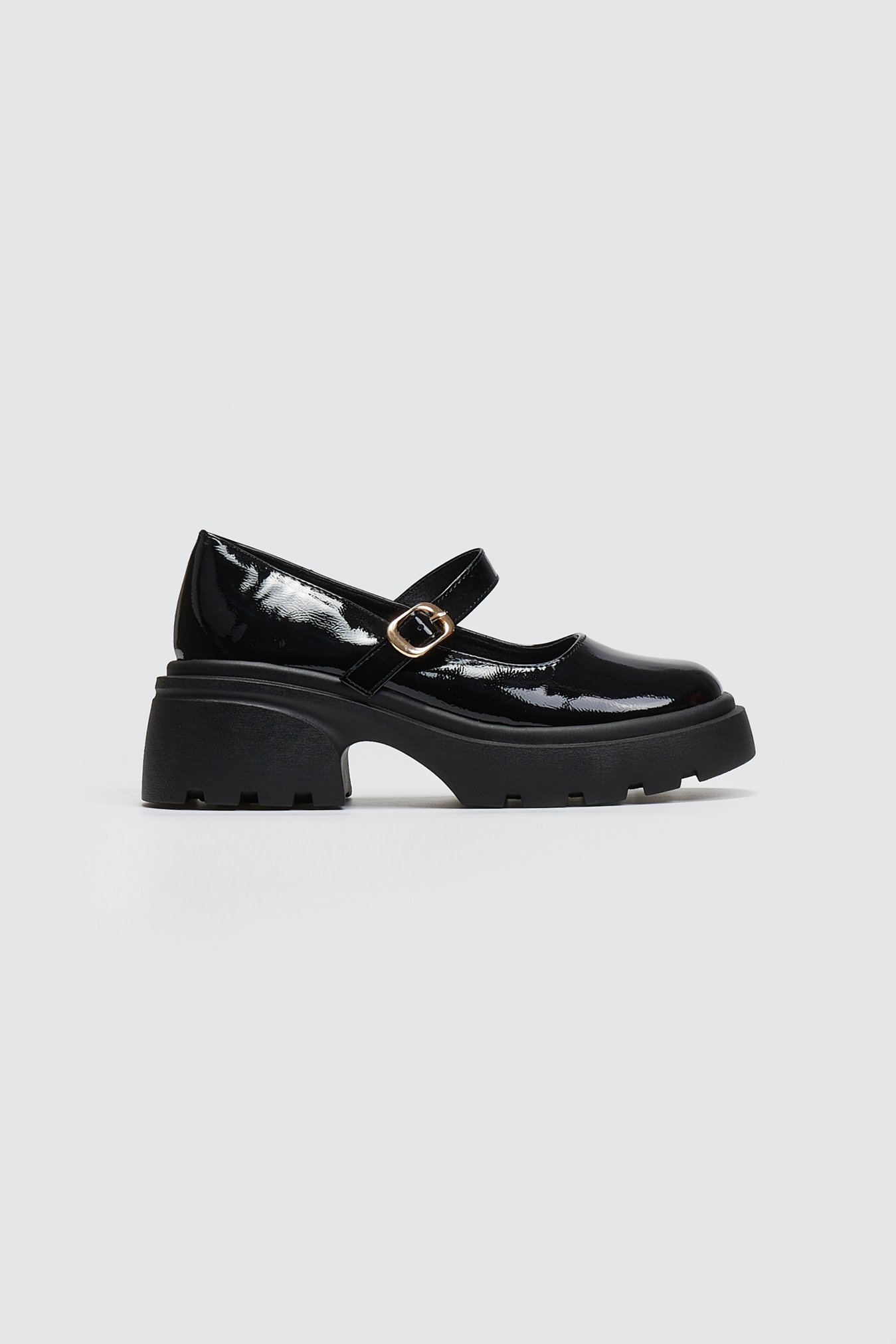 Ideal shoes Μπαλαρίνες chunky Mary Jane - Μαύρο