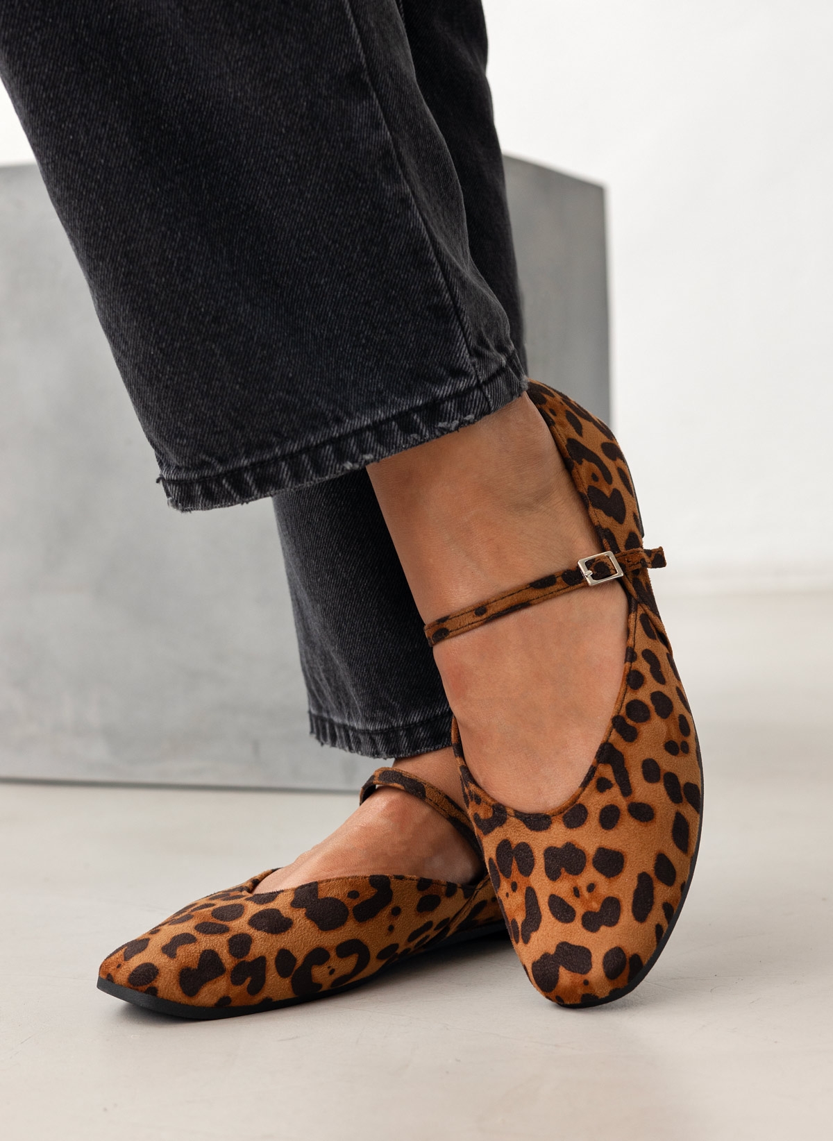 Μπαλαρίνες suede με print - Leopard φωτογραφία