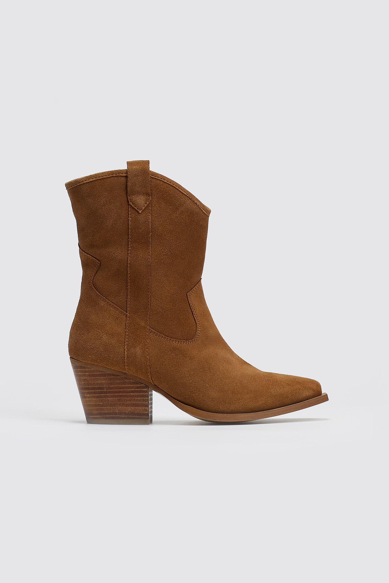 Μποτάκια δερμάτινα καστόρινα cowboy PIECES 17152219 - Κάμελ φωτογραφία