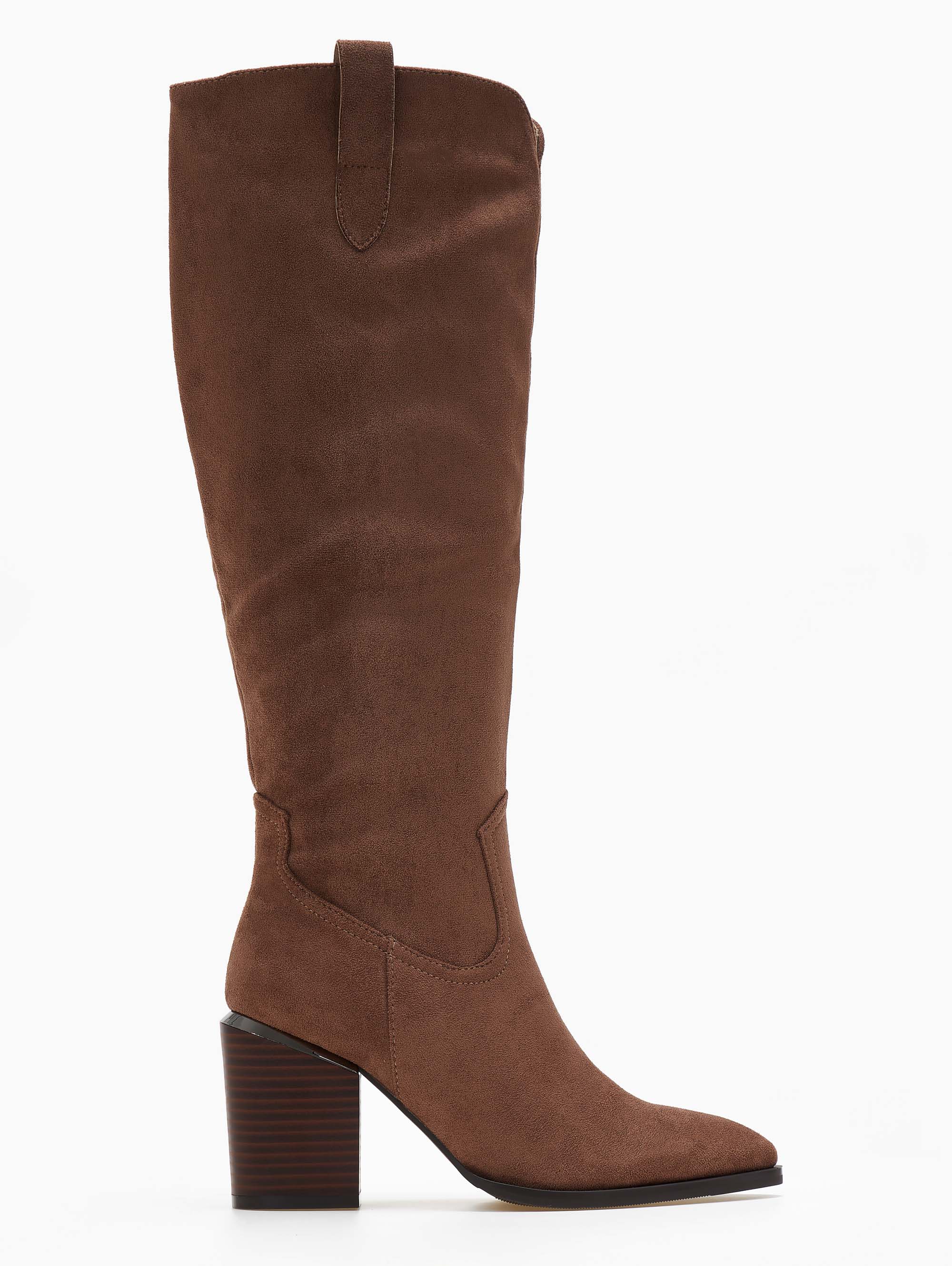 Μπότες cowboy suede με μεταλλική λεπτομέρεια - Τάουπε 116149035