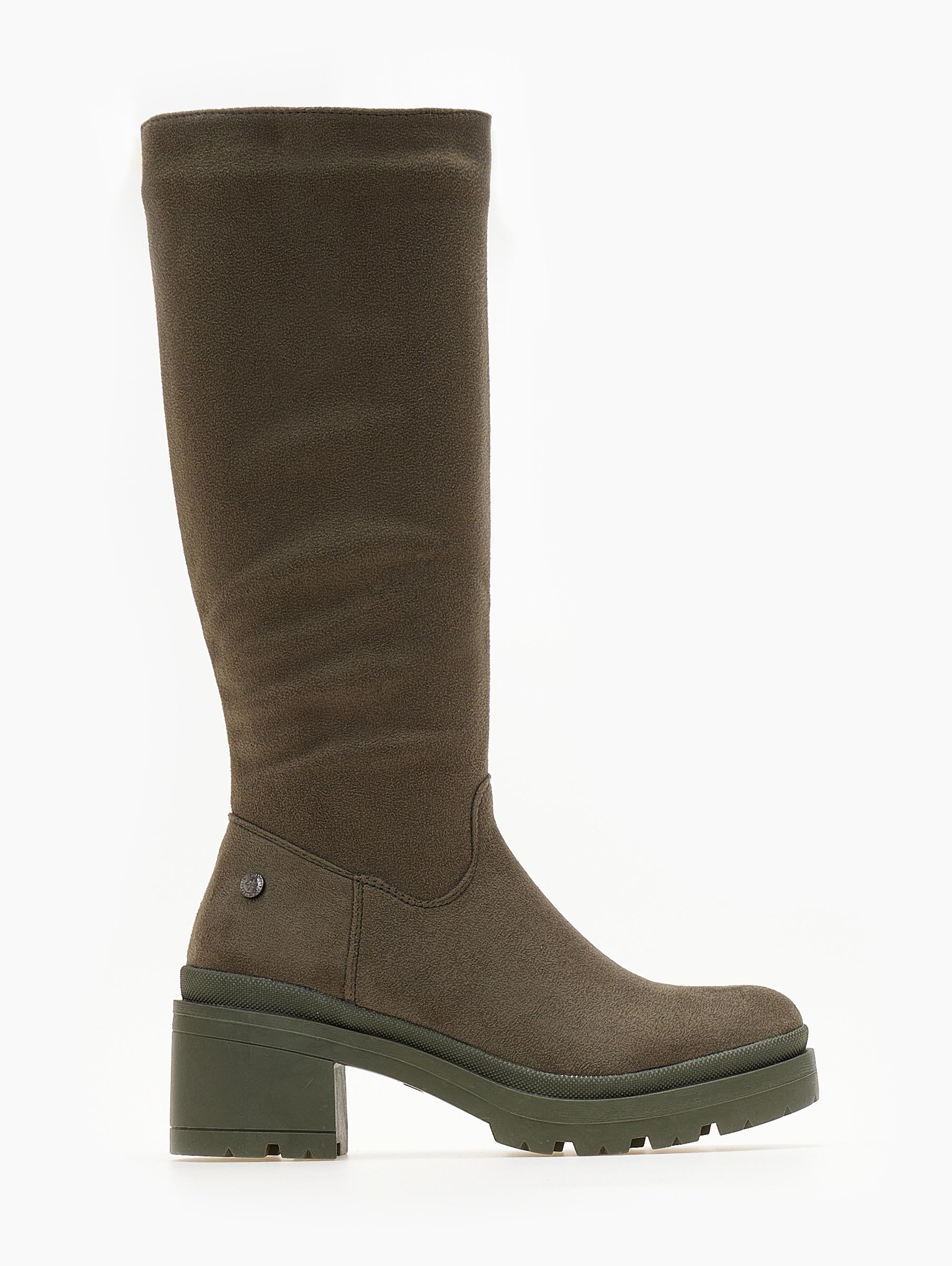 Μπότες suede με τετράγωνο τακούνι Xti 140579 – Χακί