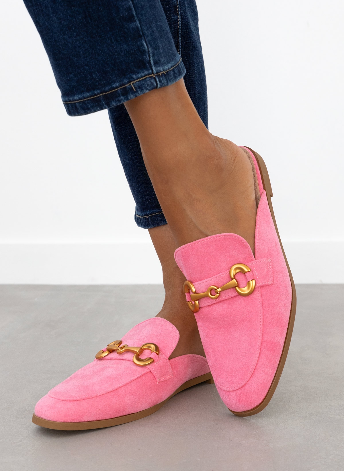 Bellamica Mules suede κλειστά με διακοσμητικό - Φούξια