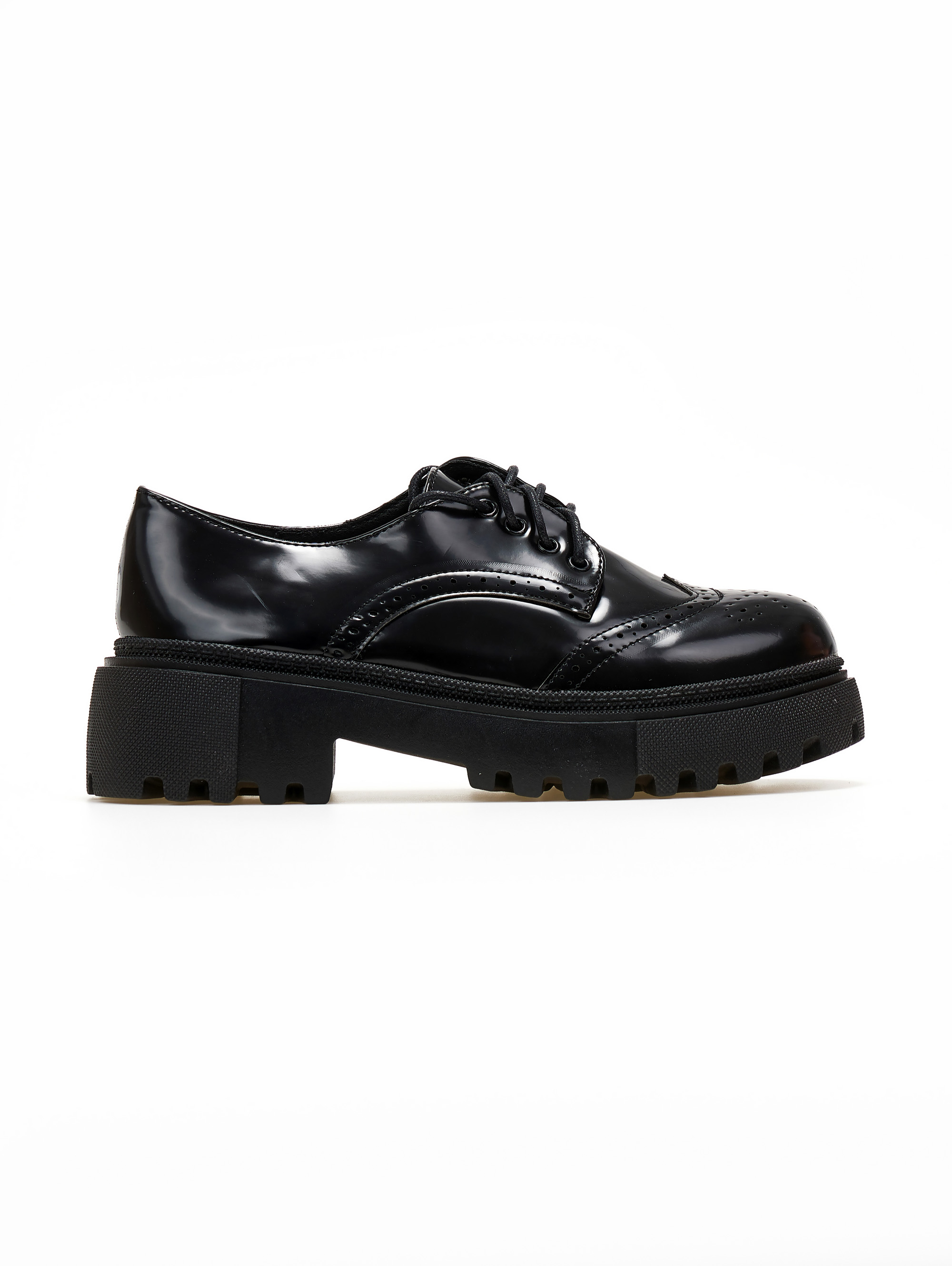 Oxfords chunky φλωρεντίκ με σχέδιο – Μαύρο