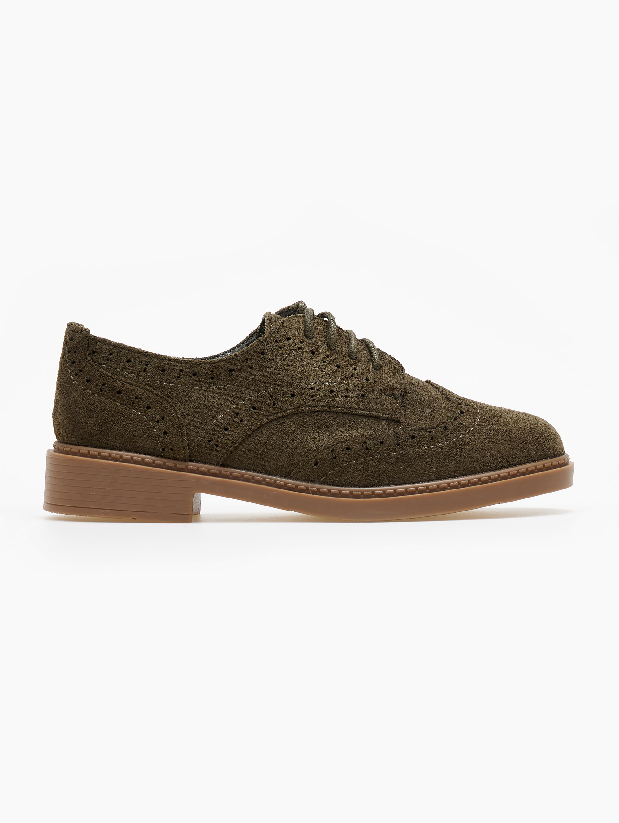 Oxfords suede με σχέδιο – Χακί