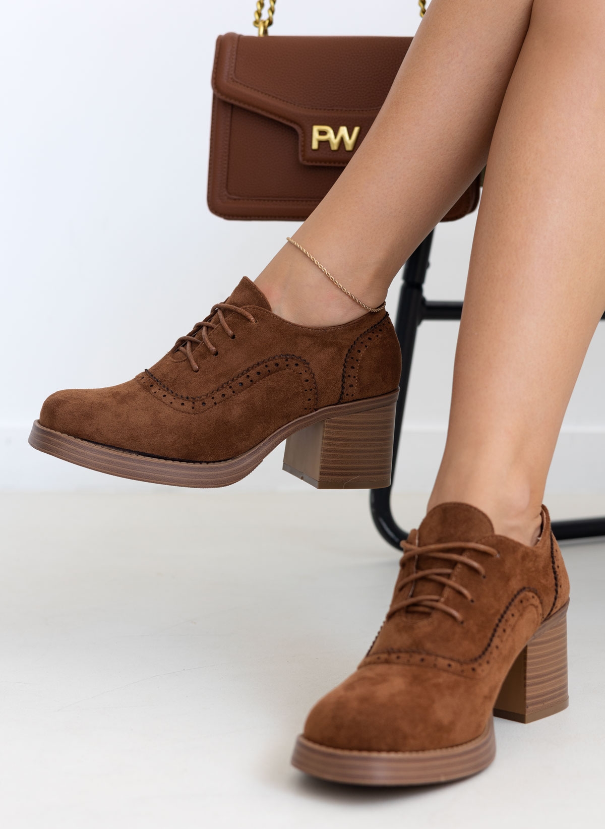 Oxfords suede με τακούνι – Ταμπά