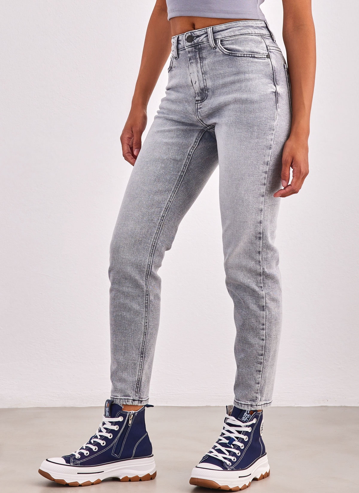 Παντελόνι τζιν Moni Highwaist straight Noisy May 27027468 - Γκρι φωτογραφία