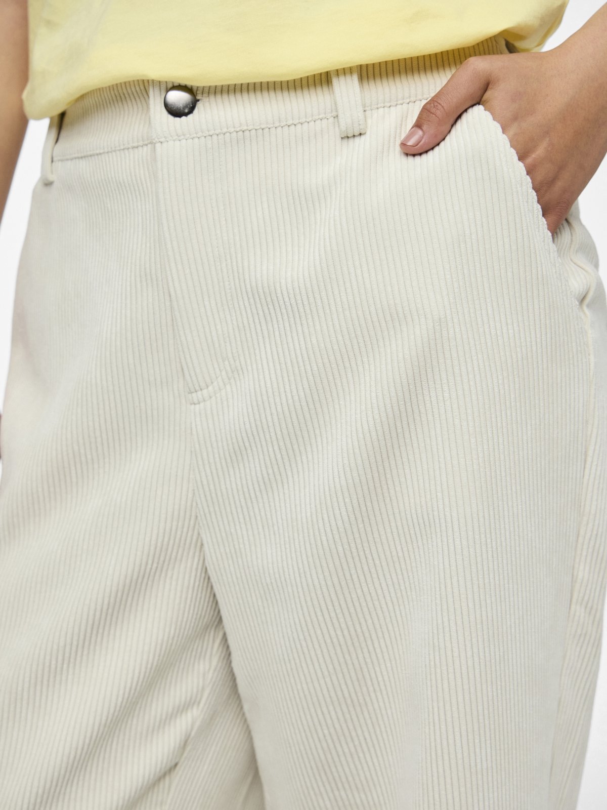 PIECES Παντελόνι wide leg κοτλέ PIECES 17156964 - Ζαχαρί