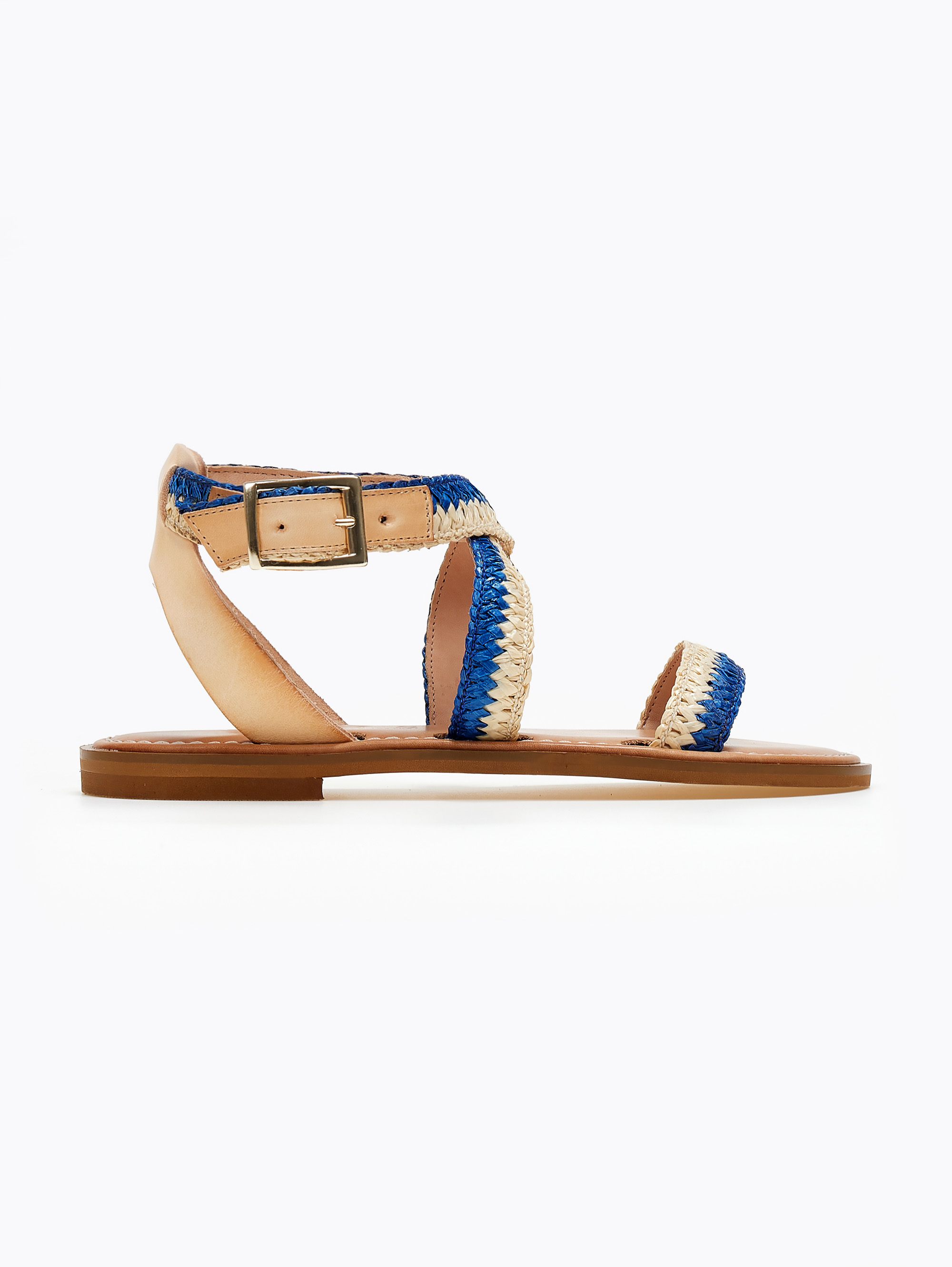 Παπούτσια > Σανδάλια  > Ankle Strap Σανδάλια δερμάτινα crossover Iris sandals - Μπλε