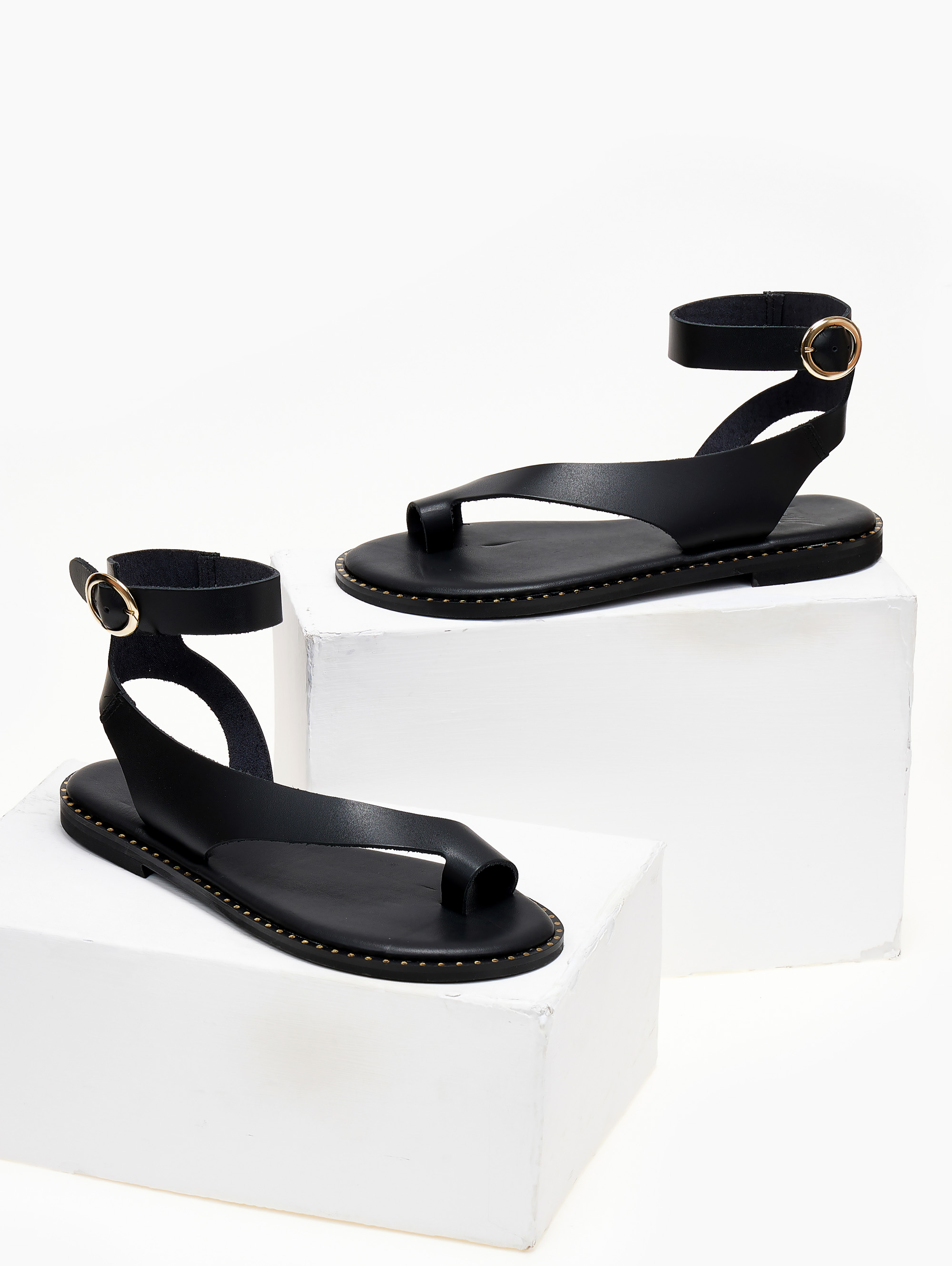 Σανδάλια δερμάτινα Iris Sandals - Μαύρο φωτογραφία