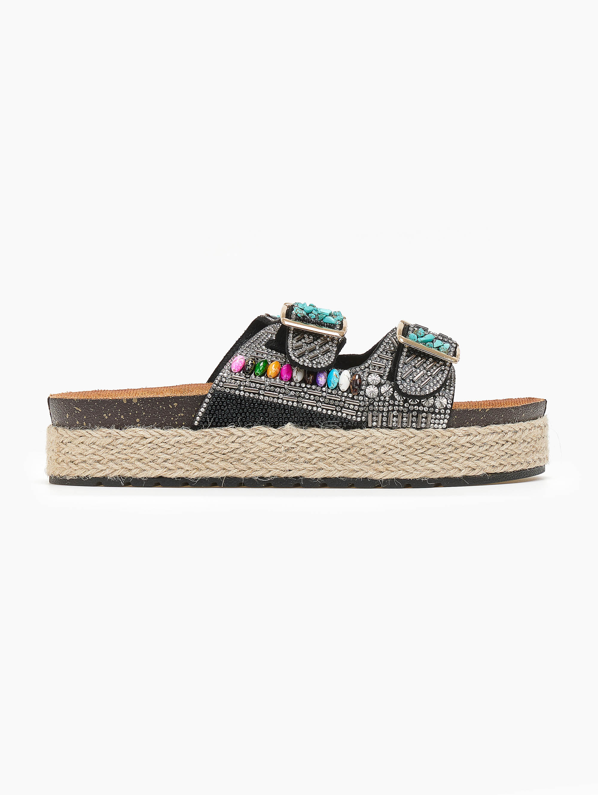 Flatforms με στρας και πέτρες – Μαύρο