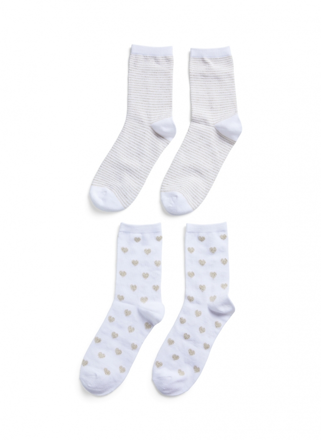 Σετ 2 pack κάλτσες PIECES 17148832 - Λευκό φωτογραφία