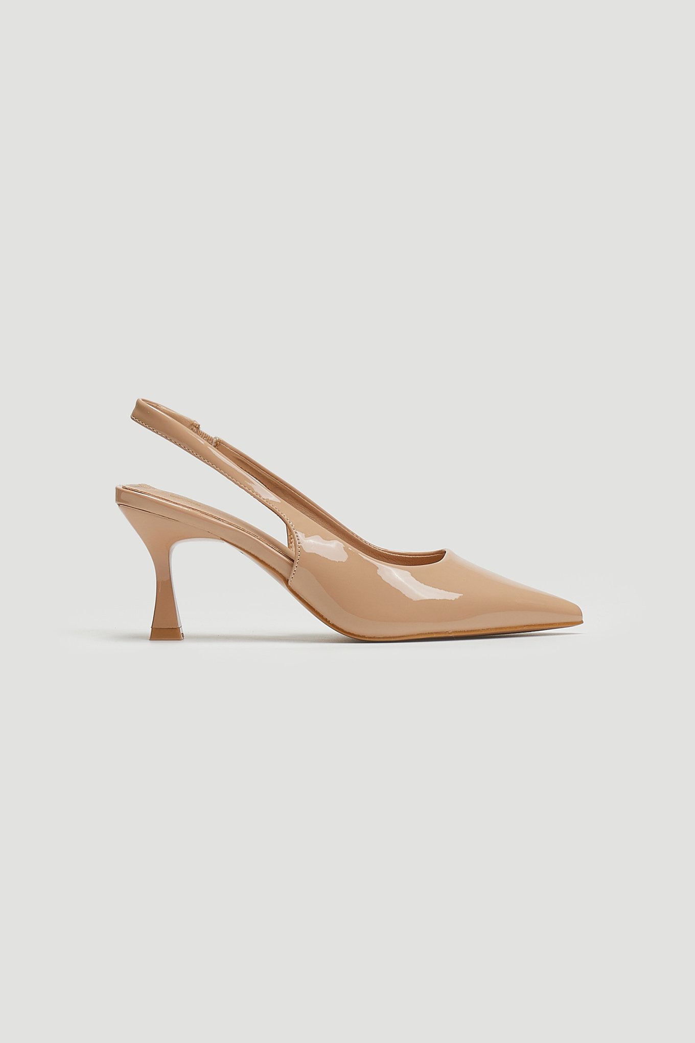 ERYNN Γόβες Slingback μυτερές λουστρίνι ERYNN - Μπεζ