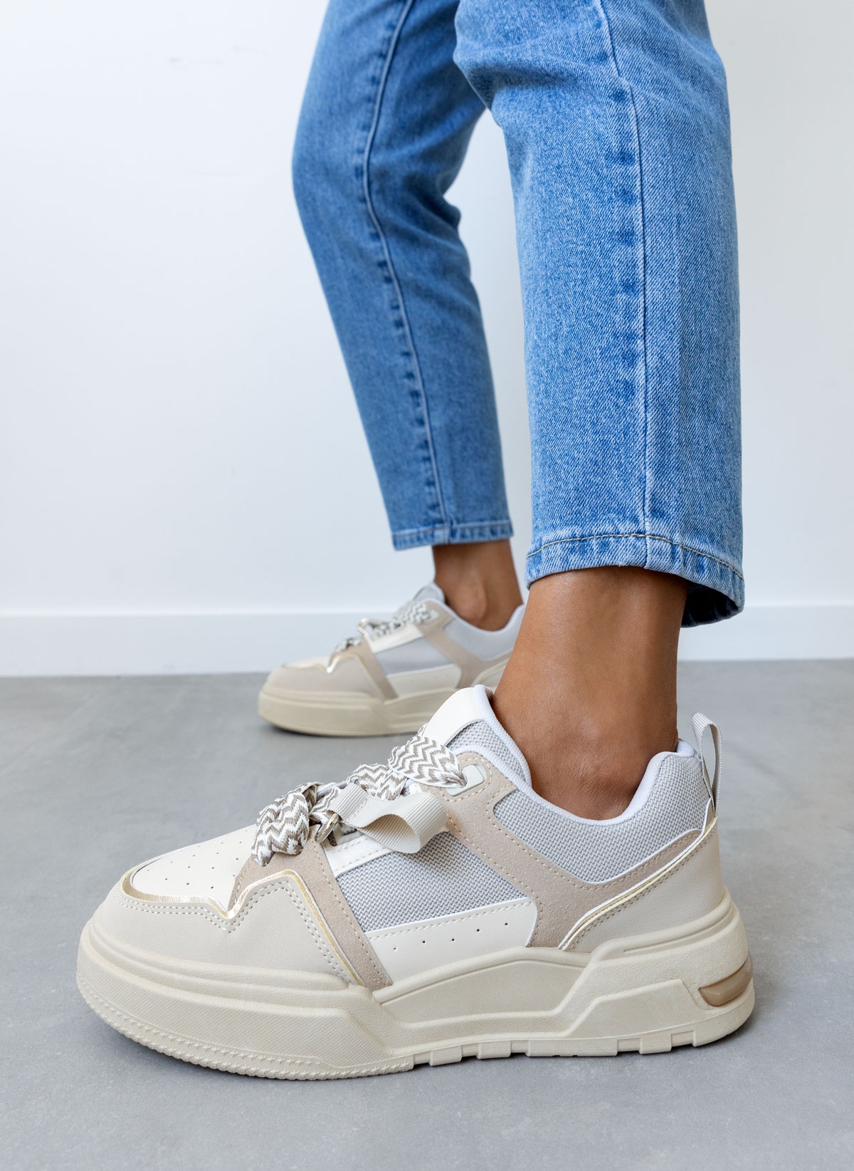 MARQUIIZ Sneakers chunky με φαρδιά κορδόνια - Μπεζ