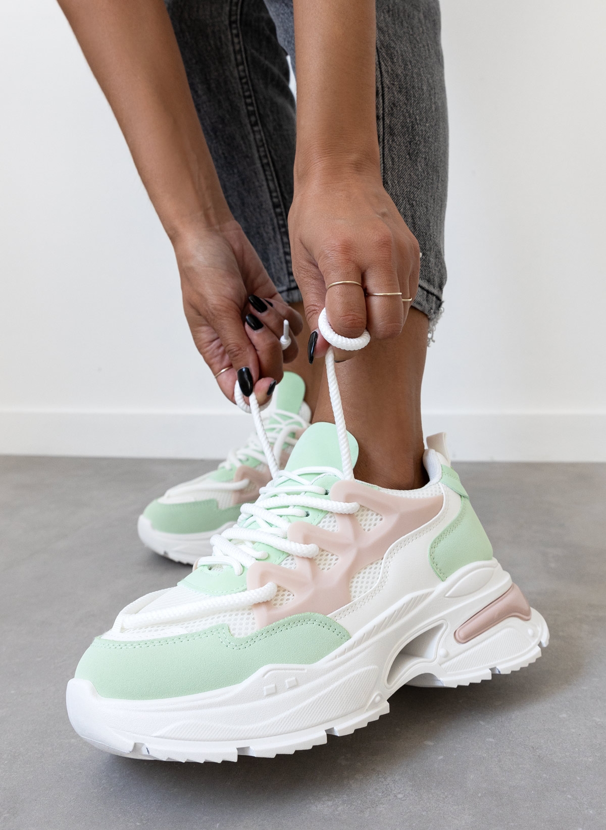 Sneakers chunky με σχέδιο - Πράσινο φωτογραφία