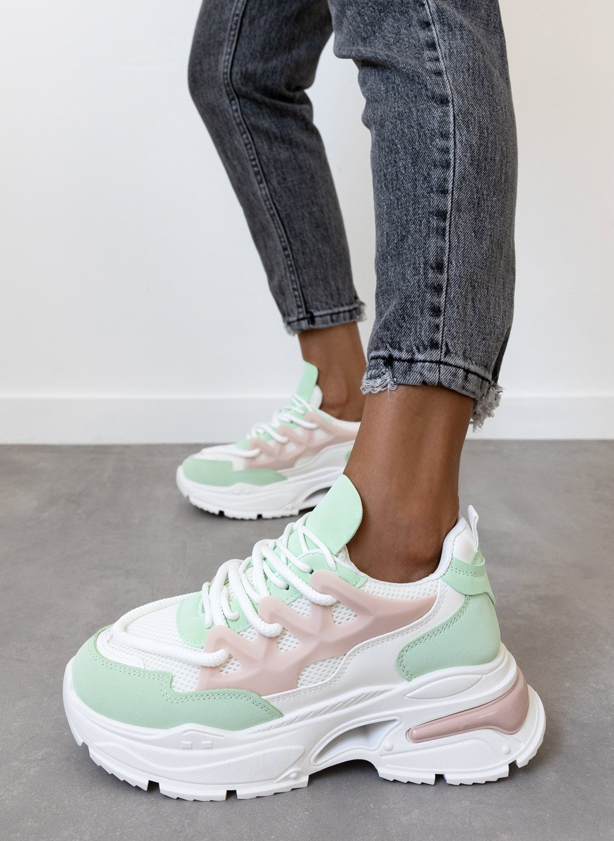 Ideal shoes Sneakers chunky με σχέδιο - Πράσινο