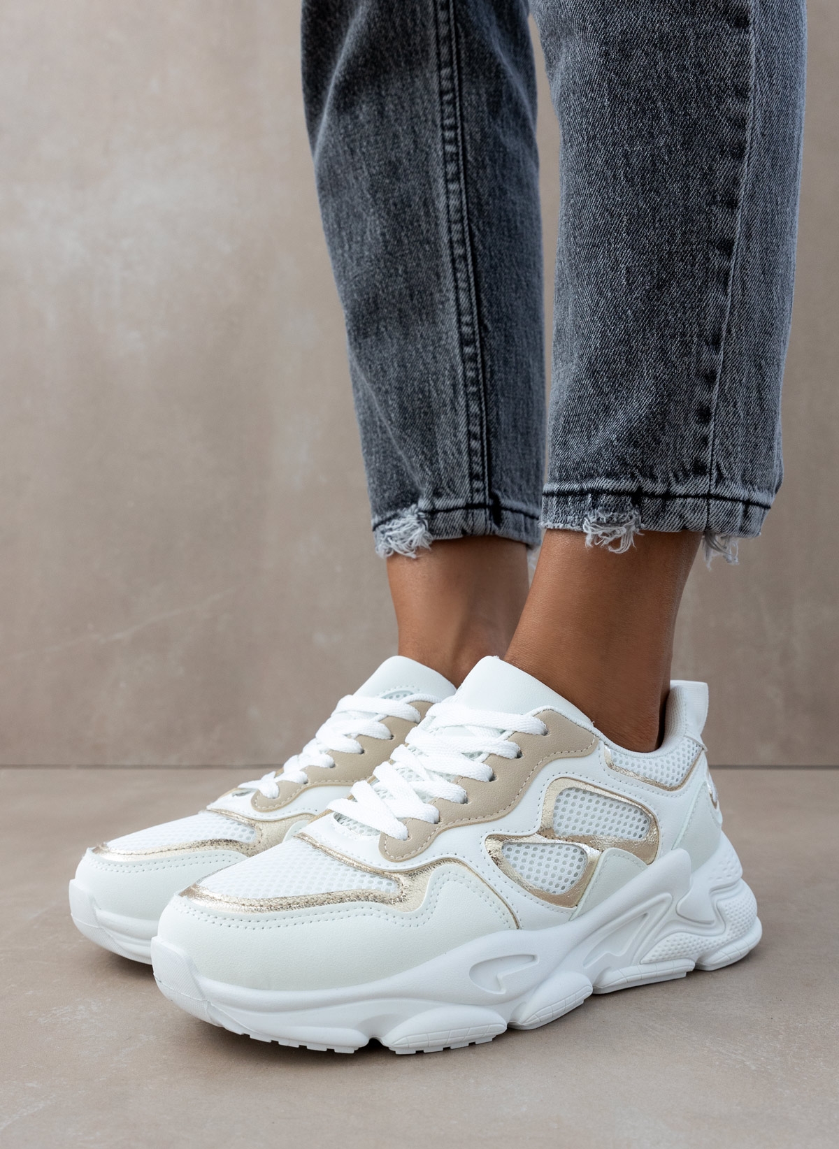 MARQUIIZ Sneakers chunky με ύφασμα - Λευκό