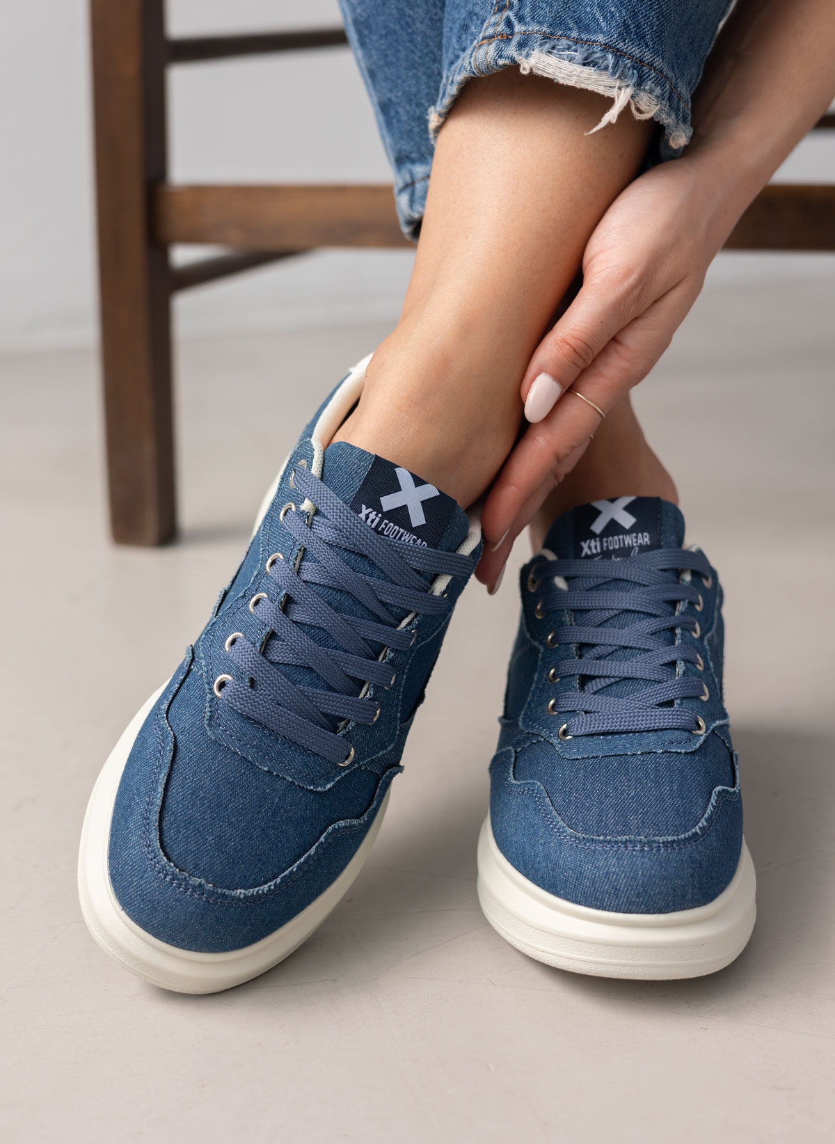 Xti Footwear Sneakers flatforms τζιν 142771 - Μπλε jean