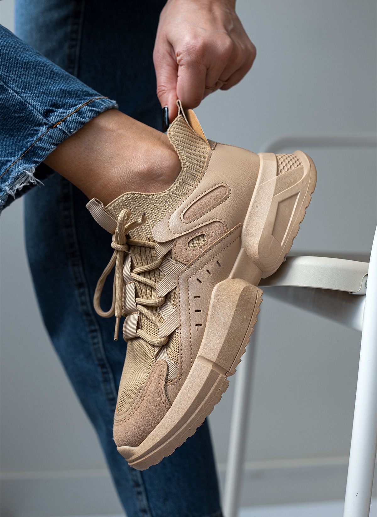 Sneakers με chunky σόλα Πούρο