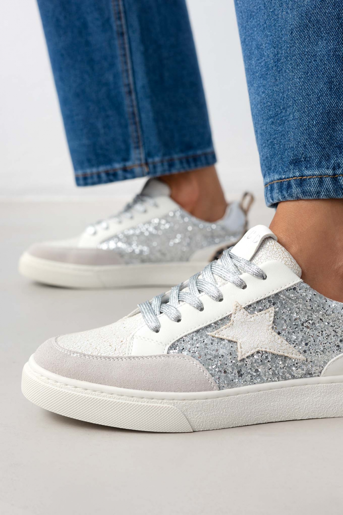 JUUD Sneakers με glitter και printERYNN - Ασημί