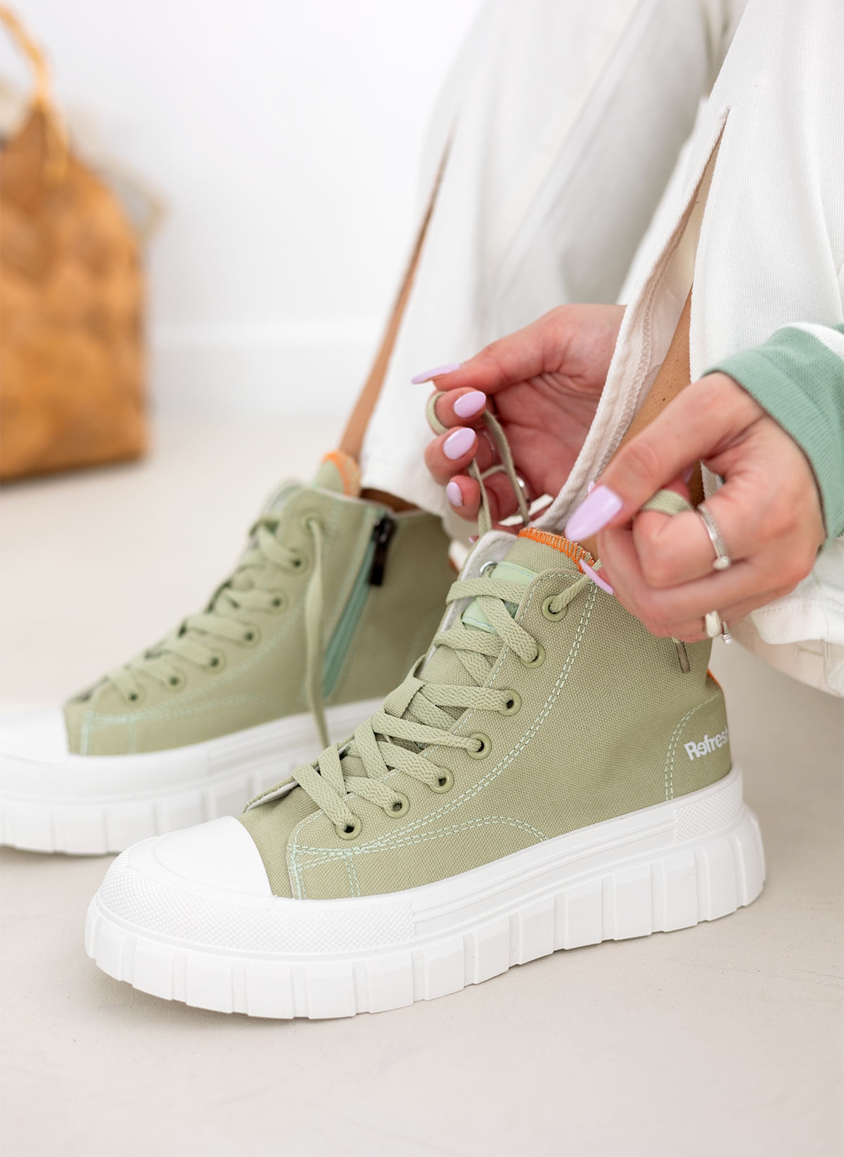 Sneakers μποτάκια πάνινα Refresh 170791 – Μέντα