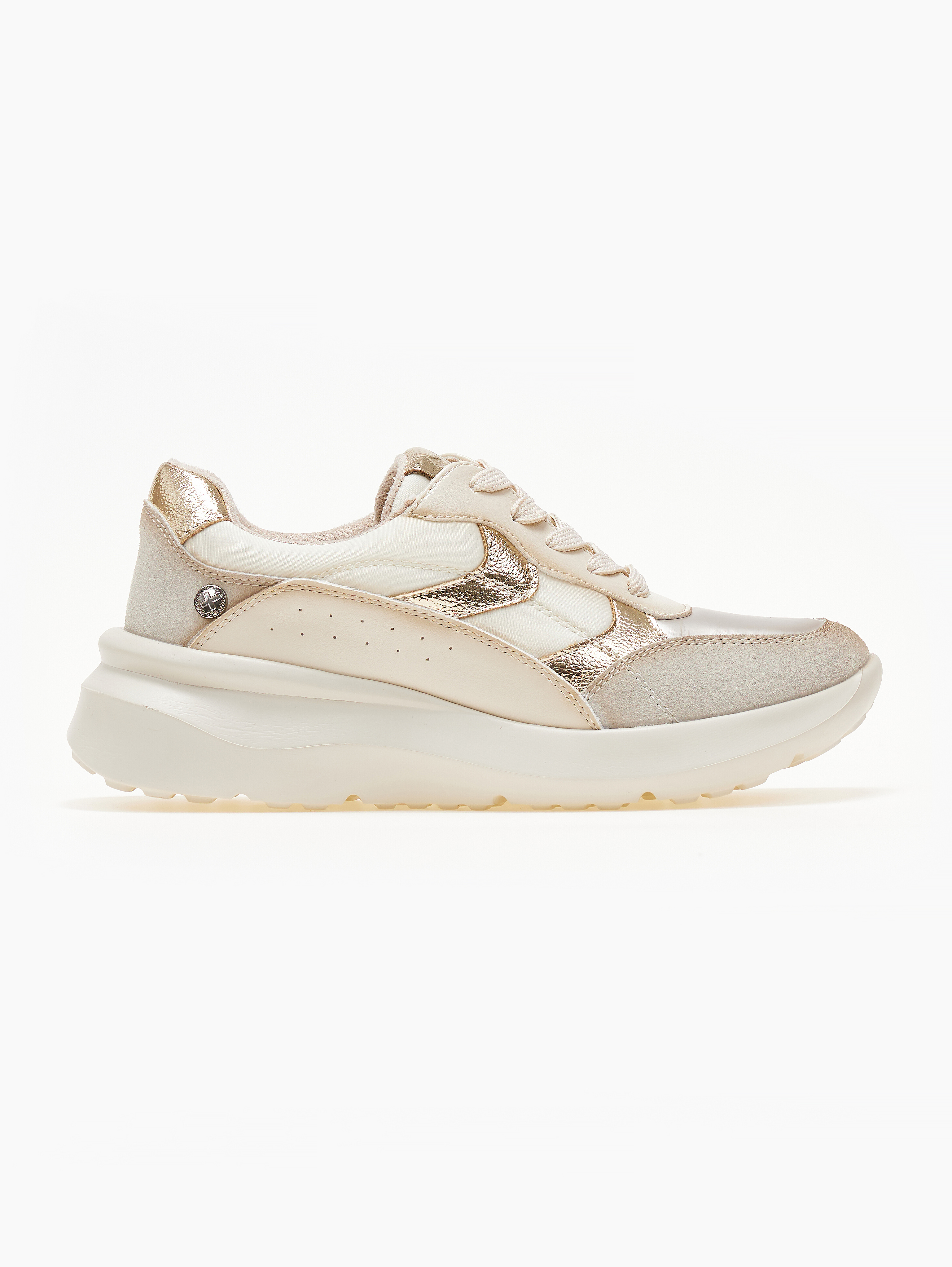Sneakers σε συνδυασμό υλικών Xti 143363 - Μπεζ φωτογραφία