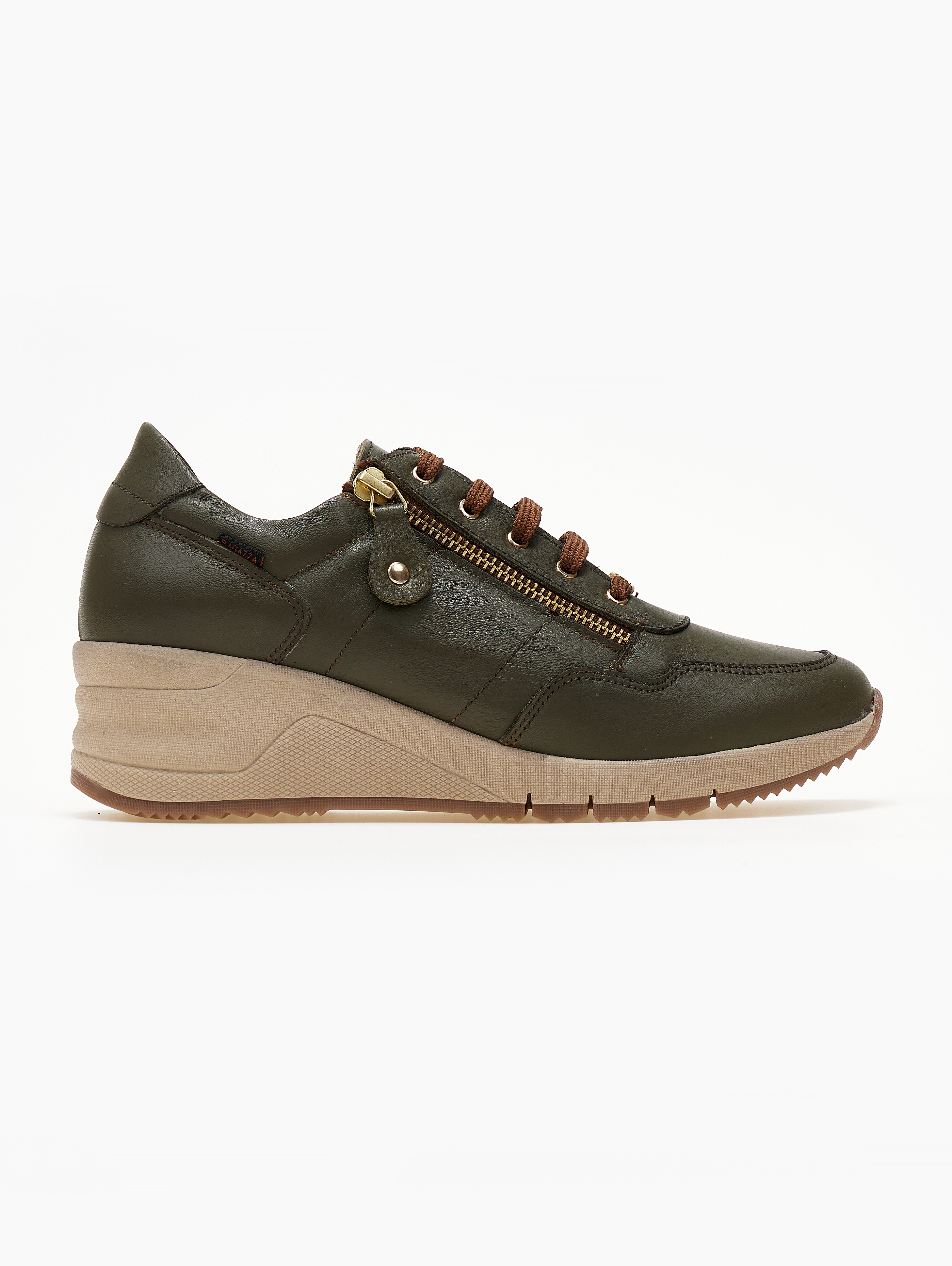 Sneakers wedges δερμάτινα Ragazza 0322 - Λαδί φωτογραφία