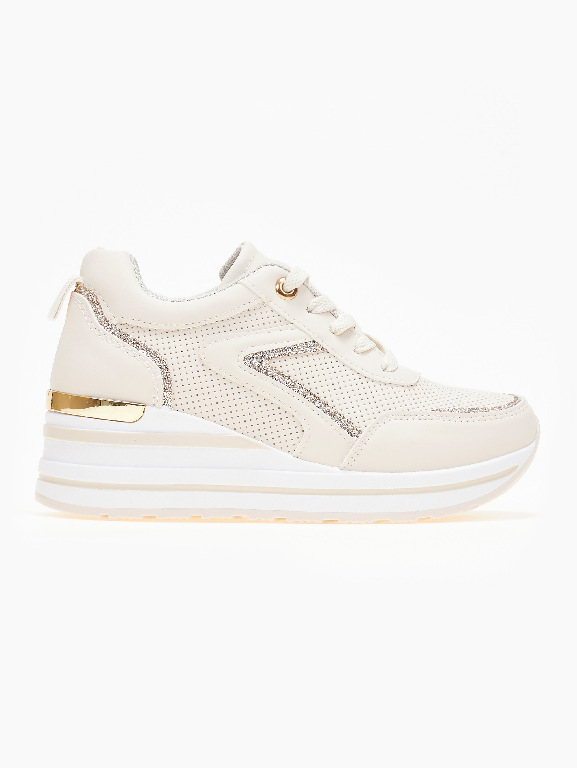 Bellamica Sneakers wedges με glitter - Μπεζ