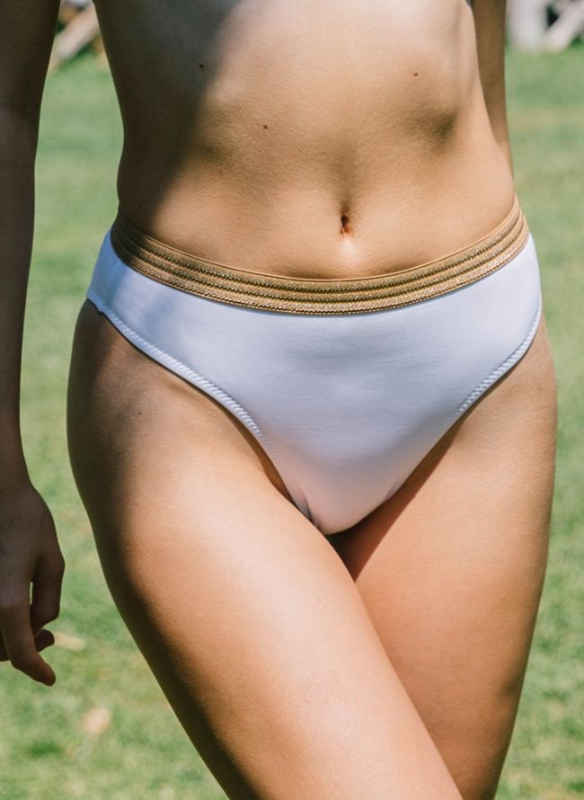 Αθλητικό Μαγιό High Thigh Slip ψηλόμεσο BP-3064 - Λευκό