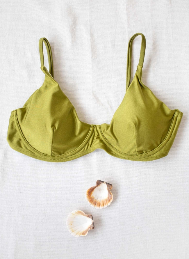 Basic bikini top με μπανέλα - Χακί