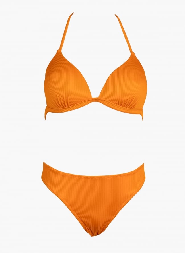 Bikini Set με ανάγλυφο σχέδιο - Πορτοκαλί