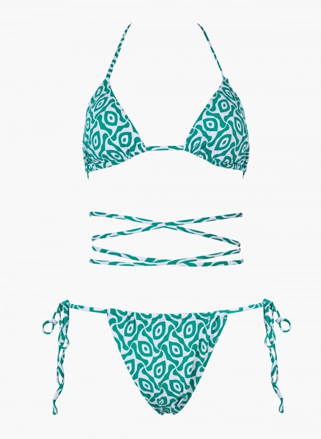 Bikini Set με ιδιαίτερο print  - Πράσινο