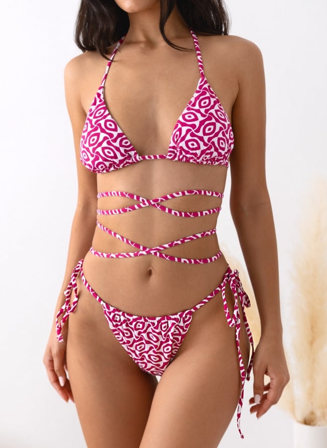 Bikini Set με ιδιαίτερο print  - Magenta