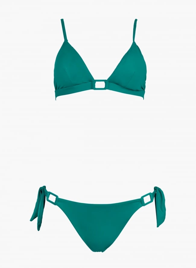 BIkini set με κρίκο στο ίδιο χρώμα - Πράσινο