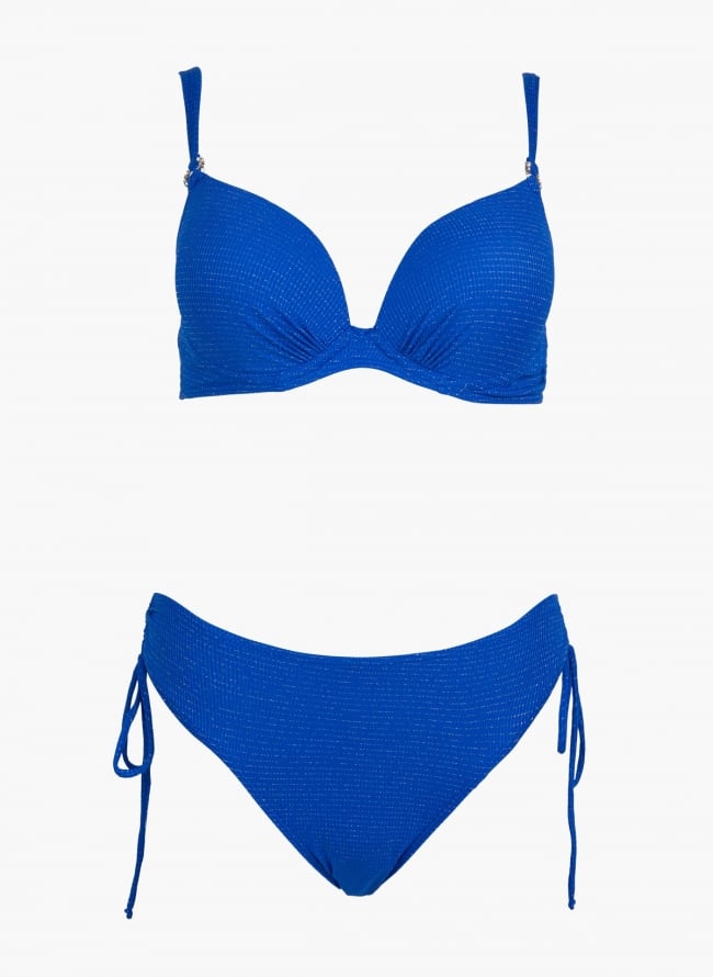 Bikini set με στρας κρίκο - Μπλε