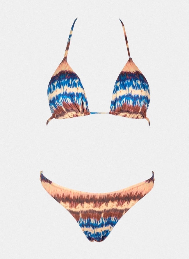 Bikini Set tie dye τριγωνάκι  - Μπλε