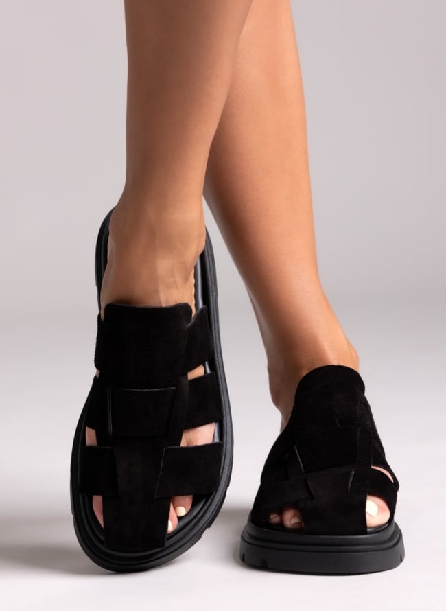 Clogs καστόρινα flatforms Tfp - Μαύρο
