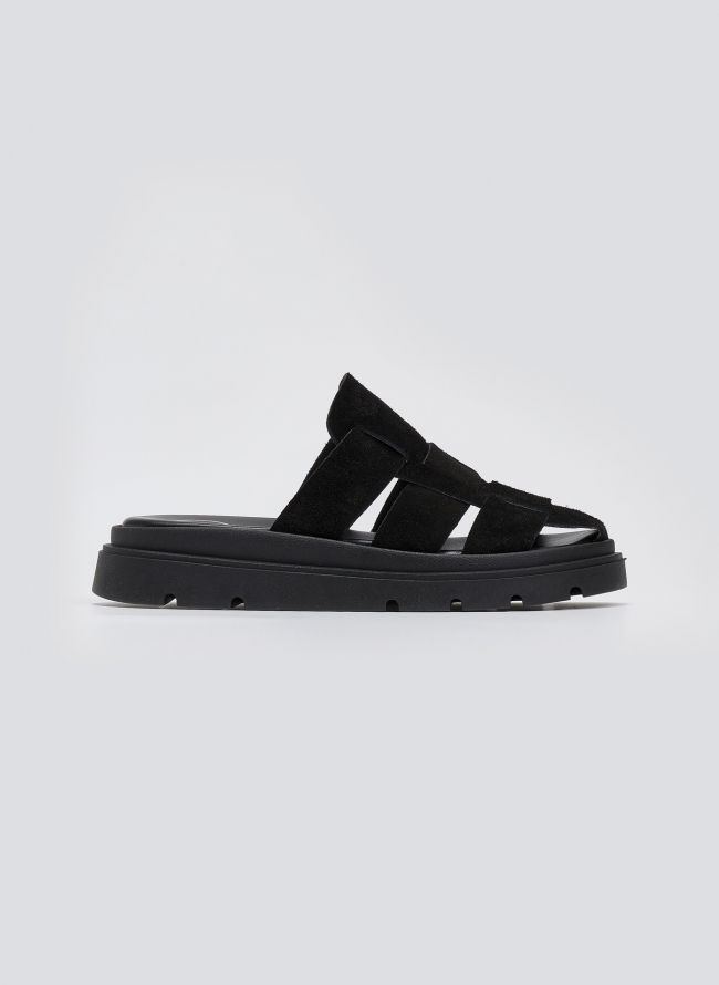 Clogs καστόρινα flatforms Tfp - Μαύρο