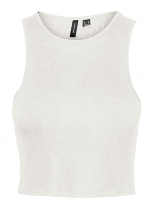 Crop top αμάνικο ριπ Vero Moda 10298664 - Ζαχαρί