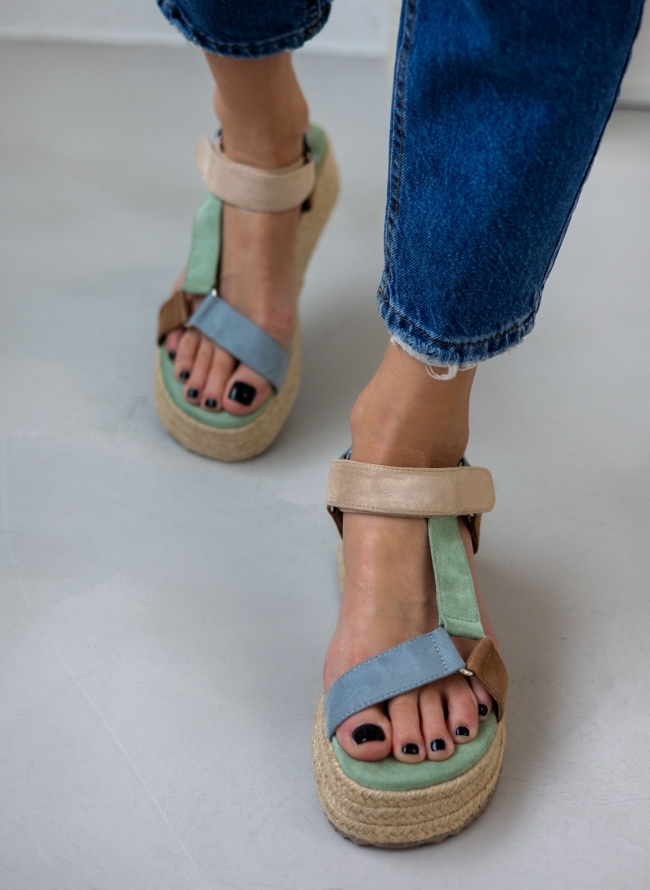 Σανδάλια flatforms με velcro Refresh 170849 - Multi