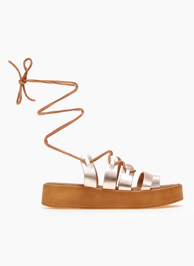 Flatforms σανδάλια με lace up δέσιμο Estil - Χαλκός